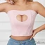 Áo ống trước không tay thiết kế bandeau màu trơn dành cho nữ