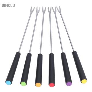 Dificuu Bộ 6 Nĩa Fondue Bằng Thép Không Gỉ Bộ 6 Tay Cầm Màu Nhiệt Phô Mai Bền Và An Toàn Để Nấu Sôcôla Đài Phun Nước Nướng Tiệc Gia Đình Tụ Tập Lễ Kỷ Niệm Ngày Lễ