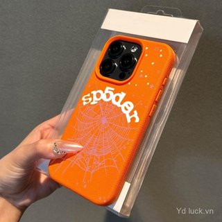 Ốp Điện Thoại Họa Tiết Da Giả Cao Cấp Màu Hồng Spider Web Thích Hợp Cho iPhone 17promax 14plus 16 15pro 13 17 14 15plus 13promax 12 16pro 11 Ốp Chống Sốc