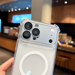 Ốp điện thoại bảo vệ ống kính bốn góc mờ 2 trong 1 sang trọng cho iPhone 17 16 15 14 13 Pro Max Vỏ cứng chống sốc