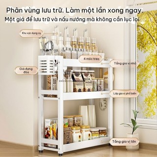 Kệ để lọ gia vị 4 tầng Tủ đựng gia vị bếp trắng kệ đựng gia vị kệ đựng gia vị đẹp kệ đựng gia vị