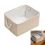 Hộp sắp xếp quần áo bằng vải lanh Cotton YOI có tay cầm gia cố Thùng lưu trữ