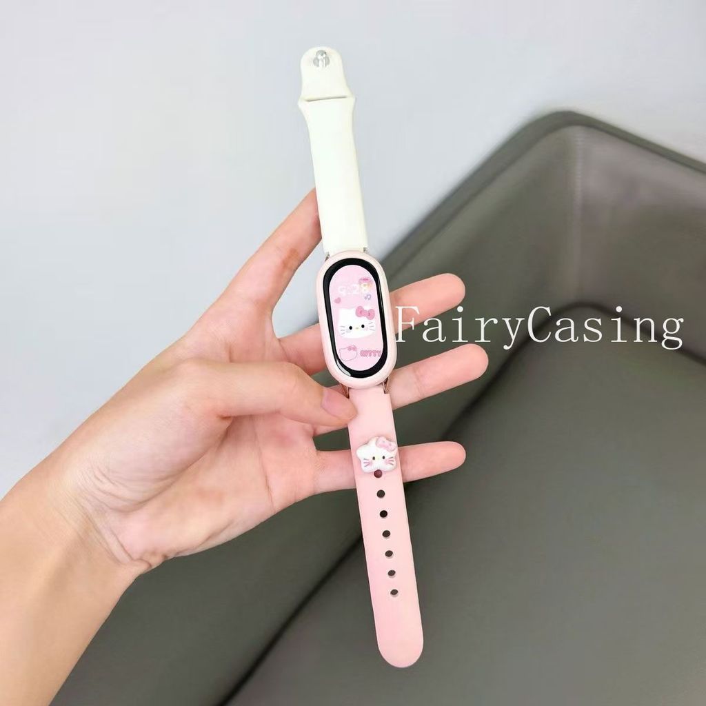 Dây đeo cổ tay hoạt hình cho Xiaomi Mi Band 10 9 8 Dây đeo cổ tay Vòng đeo tay có thể thay thế cho Mi Band 10Ceramic Phiên bản Watchband