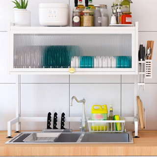 Kệ Chén Đĩa Inox Đặt Bên Chậu Rửa Chén, Có Tủ Chứa, Tổ Chức Bếp Nông Nhỏ Gọn Gàng  Đĩa Inox Đặt Bên Chậu Rửa Chén Có Tủ