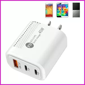 Bộ sạc khối nhanh Sạc tường nhanh Khối sạc điện thoại Type-C Đầu sạc USB QC3.0 2PD 40W Chống cháy lyuvn nhanh