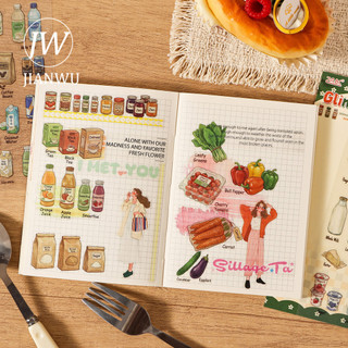 JIANWU Nhật Ký Chữ Viết Tay Series Vintage Cuộc Sống Xây Dựng Phong Cảnh Chất Liệu Cắt Dán PET Sáng Tạo DIY Tạp Chí Văn Phòng Phẩm