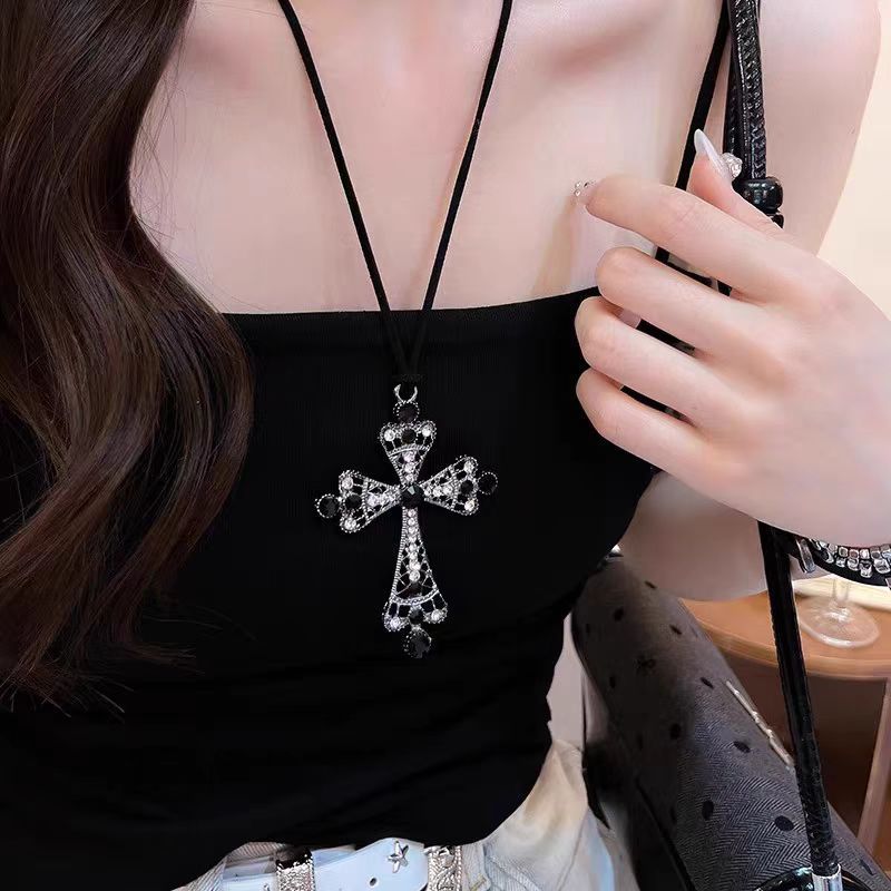 Dây Chuyền Mặt Thập Gothic Phong Cách Cá Tính Nhiều Lớp Phụ Kiện Nữ Thời Thượng Hợp Xu Hướng