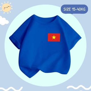 Áo thun trẻ em unisex in hình quốc kỳ, thể hiện tinh thần yêu nước, thoải mái, thoáng khí và thân thiện với da