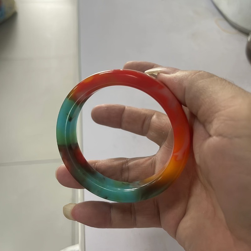 Vòng tay đá cẩm thạch tự nhiên màu đỏ, xanh lá và xanh - Thiết kế handmade cho cả nam và nữ