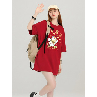 HIIXIIVI [2026 CNY Tết Nguyên Đán] Áo thun ngắn tay Oversize Unisex Áo thun cỡ lớn dành cho nữ Tees Ngựa OOTDS độc đáo