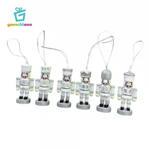 6x Treo Đồ Trang Trí Giáng Sinh Nutcracker Đồ Trang Trí Bộ Bàn Gỗ Nutcracker Nhân Vật Cho Lễ Hội Giáng Sinh Cây Tủ Ngày Lễ