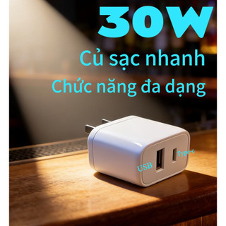 Hỗ trợ bán sỉ  Củ  30w có hỗ trợ  nhanh dùng cho các dòng ip 17 16 15 14 13 12 11 promax 4 1 sạc cáp