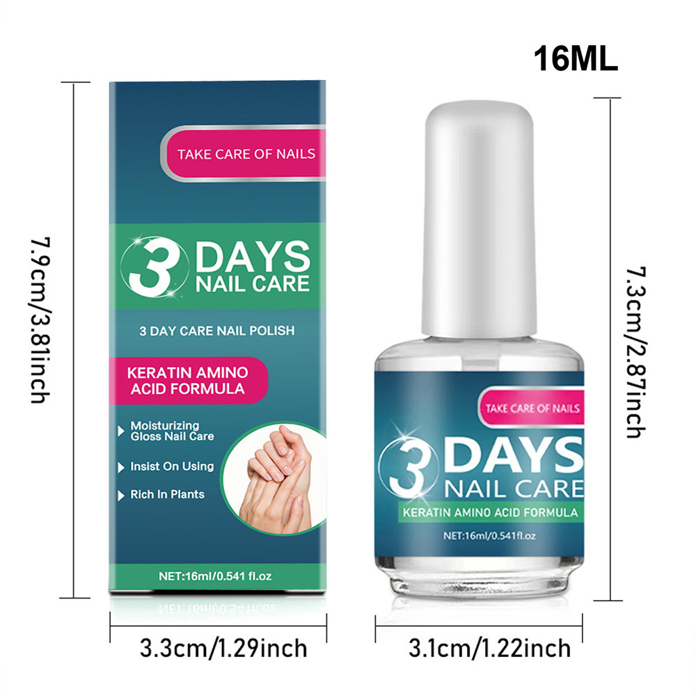 3 Days Nail Care Polish, Keratin Amino Acid Nail Oil, Moisturizing Clear Nail Care Gloss