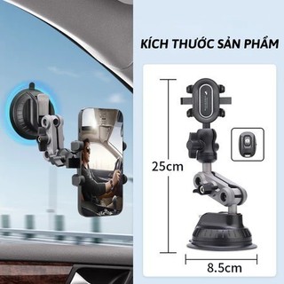 ổn định Giá đỡ điện thoại ô tô B1 hút chân không, kẹp điện thoại hít kính chất liệu hợp kim cao cấp xoay 360 độ mẫu mới