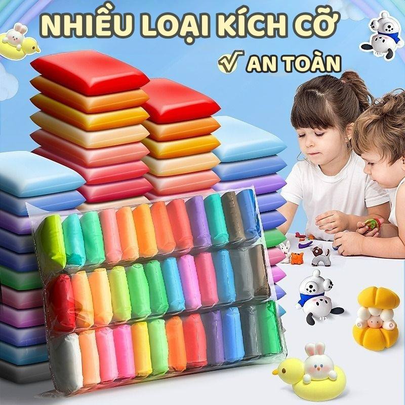 Đất Nặn Siêu Nhẹ Cho Bé 12/24/36 Màu – Dẻo Mịn, Phát Triển Khả Năng Sáng Tạo Làm Đồ Thủ Công & Slime