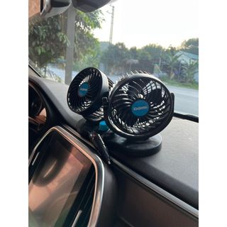 Quạt Ô Tô 2 lồng quạt cho xe tải, xe con điện 12v và 24v