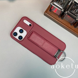 Đế gấp họa tiết da thích hợp cho vỏ điện thoại Apple 17promax iPhone 16 có khóa vòng 15pro / 14 cảm giác cao cấp 13 vỏ bảo vệ chống rơi bằng silicon sáng tạo