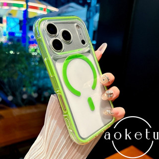Ốp điện thoại từ tính viền 2 trong 1 đầy màu sắc phù hợp cho iPhone 13 14 15 16 17 Pro max túi khí dày chống rơi trong suốt full cover