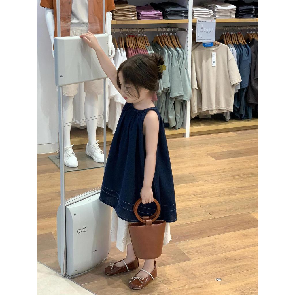 Váy Vest Bé Gái Váy Ren Rỗng Mùa Hè Hai Miếng Có Thể Mua Riêng Biệt 90-140 Size 6RIM