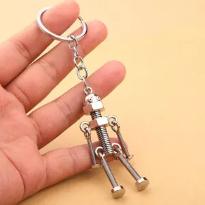 Móc khóa robot vít phong cách punk mới theo phong cách ins mặt dây chuyền robot cá nhân hóa