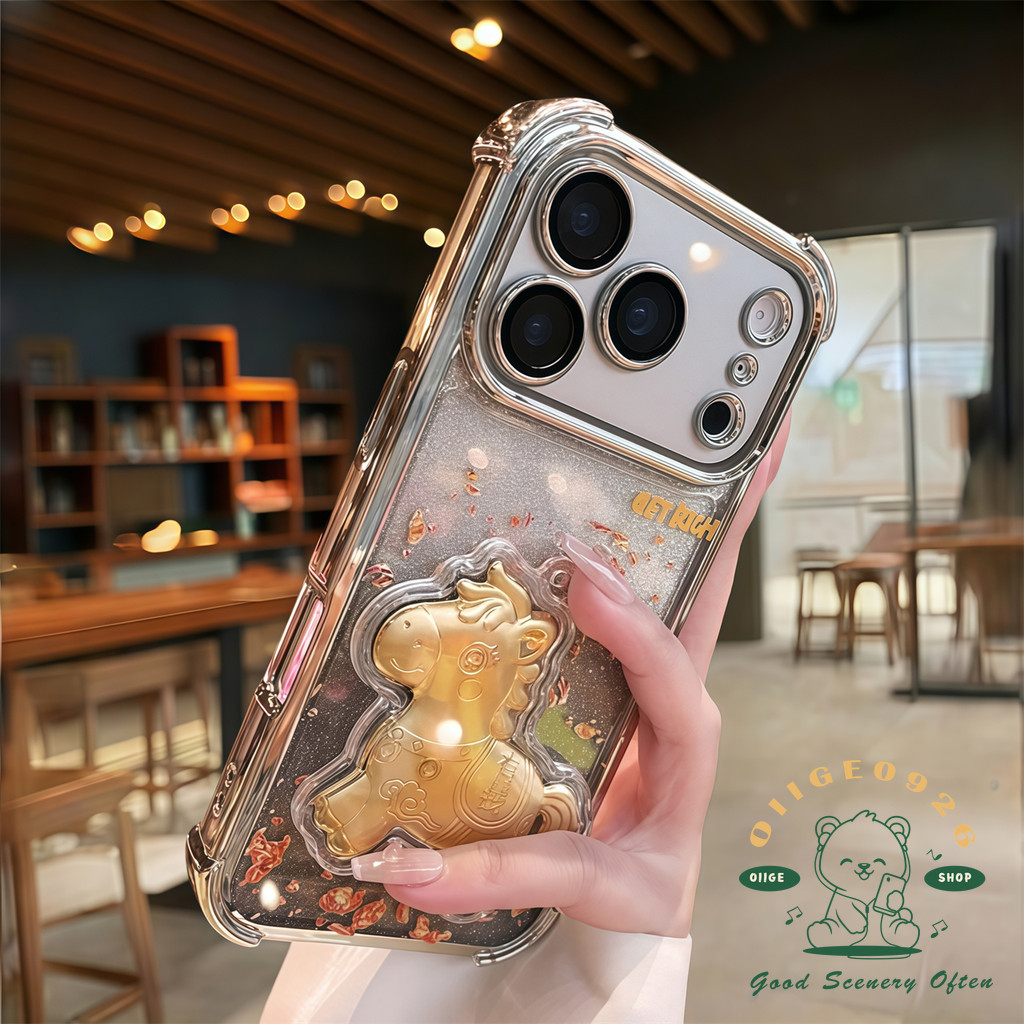 【 Ốp lưng iPhone17 】 Ốp điện thoại chống rơi năm con ngựa 2026 iPhone17 Pro Max 16 15 14 13 cho vỏ iPhone Vỏ mềm silicon TPU chống sốc