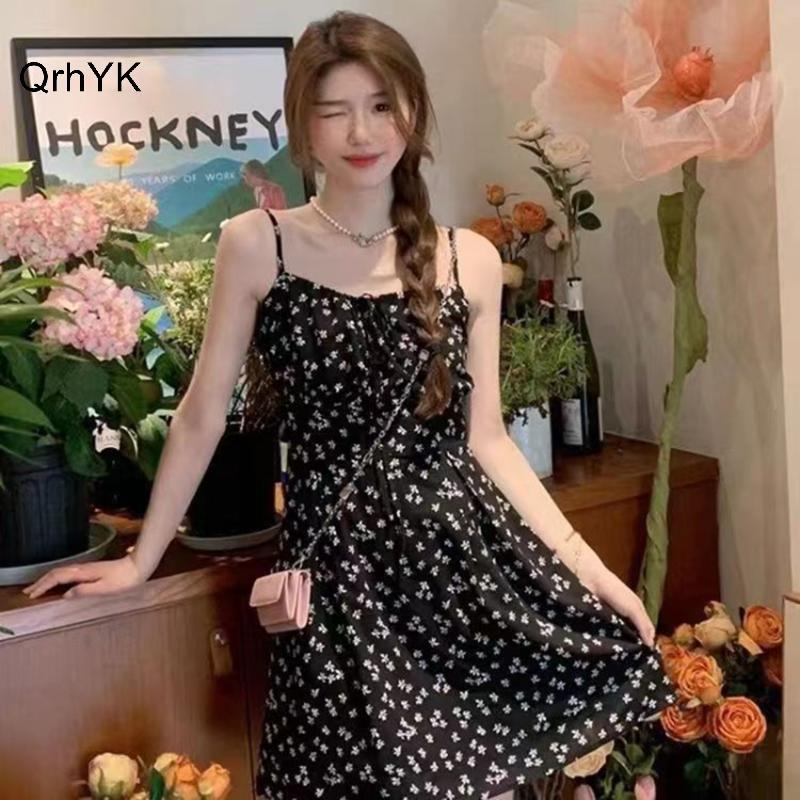 Váy Vintage Voan Hoa Cho Phụ Nữ, Kiểu Dáng Mini, Thích Hợp Mặc Hàng Ngày Mùa Hè
