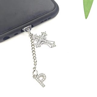 Điện Thoại Di Động Chống Bụi Cắm Tự Làm Chữ Thập Chữ Cái Tiếng Anh Mặt Dây Chuyền A-Z Trang Trí Điện Thoại Di Động