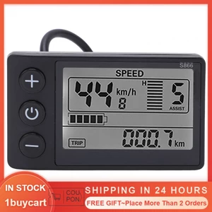 1buycart1 Dành Cho Xe Đạp Điện Màn Hình LCD S866 24V/36V/48V Xe Đạp Điện Tử Xe Đạp Điện LCD Phần Cắm