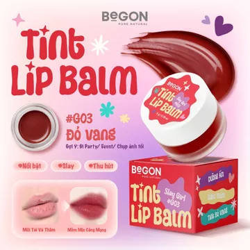[Màu G03 - Đỏ Vang] Son Dưỡng Có Màu Tint Lip Balm 5g - Dưỡng Môi Căng Mọng, Giảm Thâm | BEGON
