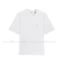 Áo thun cổ điển nam nữ bằng cotton nguyên chất, thiết kế cùng màu với đường thêu tay ngắn, phù hợp mặc hàng ngày.