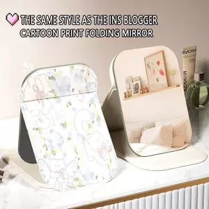 Thỏ hoa xanh Gương Trang Điểm Gấp Mini Thỏ Xanh Bền Đẹp Dễ Mang Theo Mọi Lúc