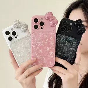 Dành Cho iPhone 16promax Ốp Lưng Điện Thoại 1 5 Cảm Giác Cao Cấp 13 Cao Cấp Phong Cách Chấm Kim Cương Nơ