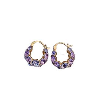 Ánh Sáng Sang Trọng Màu Tím Zircon - Vòng Bông Tai Phù Hợp Cho Người Nổi Tiếng