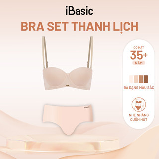 [MUA ÁO TẶNG QUẦN] Bộ đồ lót nữ iBasic áo ngực có gọng mút mỏng và quần lót không đường may thoáng khí BRAW162+V119