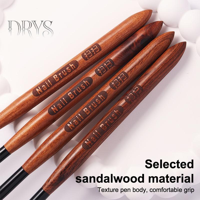 (TFT) Gỗ Đàn Hương UV Gel Sơn Móng Tay Nghệ Thuật Ombre Bút Có Nắp Chi Tiết Bàn Chải Vẽ Thiên Công Cụ Làm Móng Tay Chất Lượng Cao MỚI