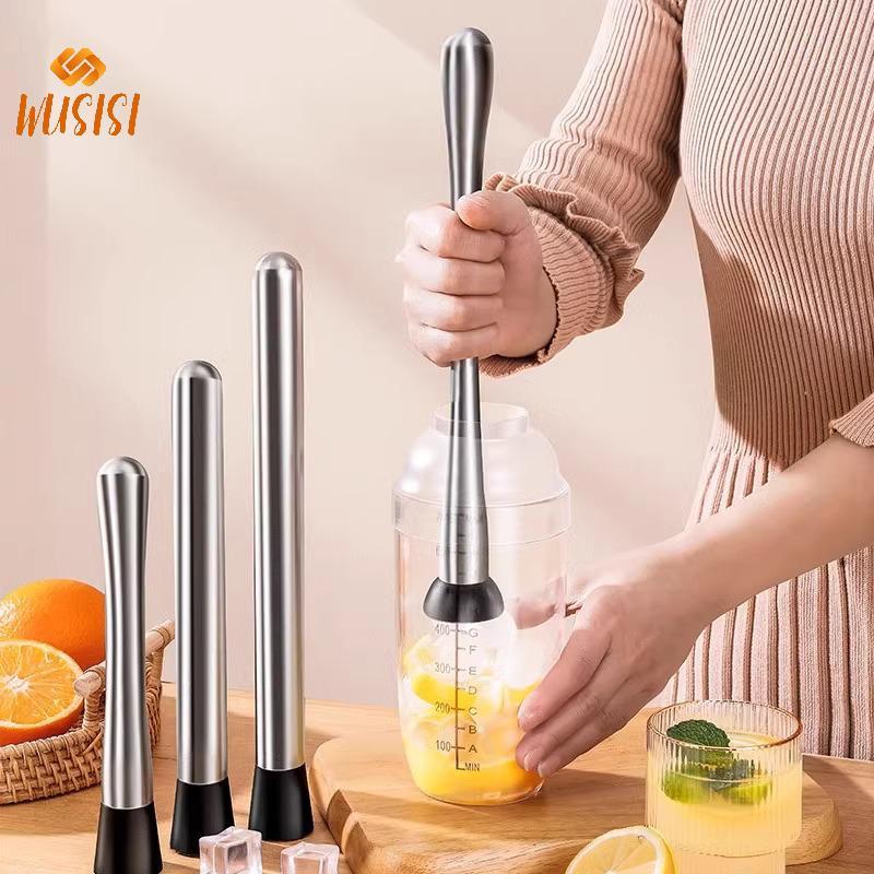 [WUSISI] Búa đá nghiền bằng thép không gỉ Đa chức năng Popsicle Sti Cotail Swizzle Sti Fruit Lemon Muddle Bar Dụng cụ MỚI