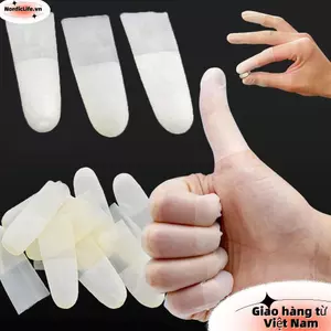 NORDICLLIFE 100 Chiếc Nắp Ngón Tay Dùng Một Lần, Mờ Trong Suốt Chống Bụi Chống Tĩnh Điện Ngón Tay, Dụng Cụ Móng Tay Nghệ Thuật Dụng Cụ Chống Trơn Trượt Cao Su Ngón Tay Bảo Vệ Găng Tay Nơi Làm Việc
