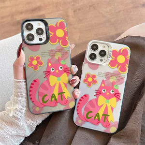 Ốp Lưng Cho Realme C65 C55 C53 C51 C25 C20 C15 C12 C11 5i Note 50 30A 20 A77S A33 A18 A17K A16K A16E A15S A5S A9 A3S Mạ Acrylic IMD Case Motif Mèo Dễ Thương CYIM198
