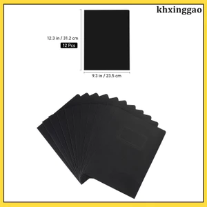 TOYOMYTOY 12 CÁI A4 2 Túi Giấy Kraft Thư Mục Tập Tin Thư Mục Tài Liệu Dự Án Văn Phòng Thư Mục Trình Bày Tập Tin (Đen) khxinggao