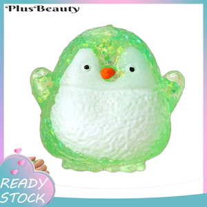 < Pluscloth > Đồ chơi bóp chim cánh cụt lấp lánh trong suốt – Bóng giảm căng thẳng mềm mại phục hồi chậm An toàn di động Đồ chơi Squishy dễ thương cho trẻ em Người lớn Hoàn hảo để thư giãn và vui vẻ Dễ thương