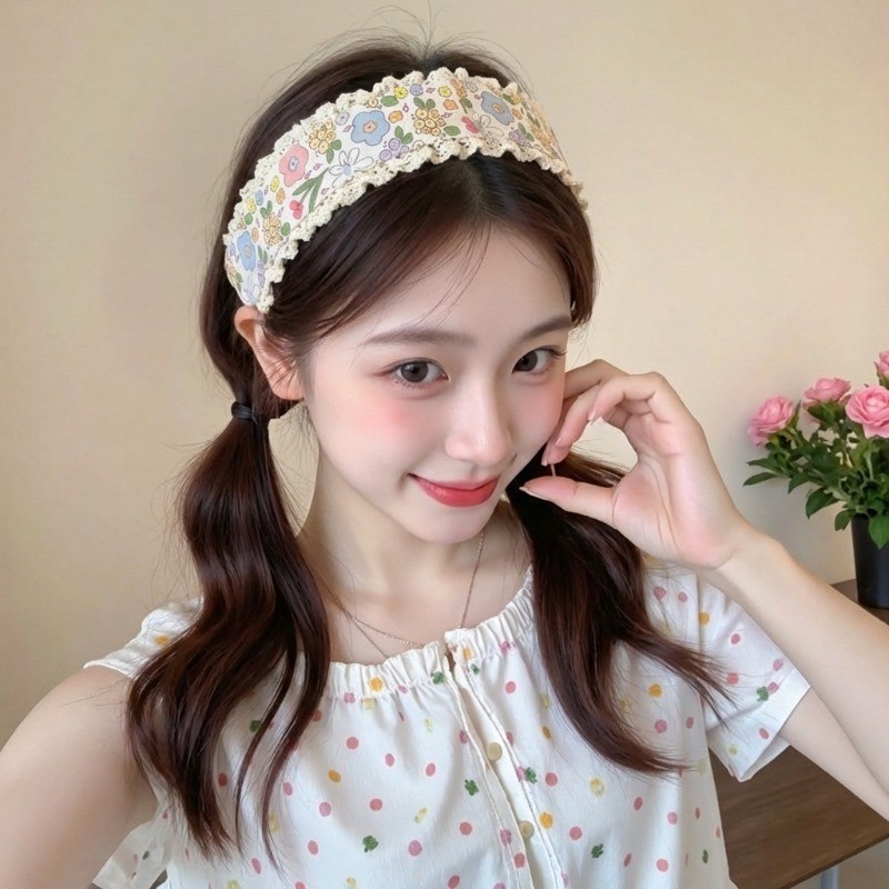 【Phụ Kiện Tóc】Băng Đô Miếng Dán Tóc Velcro Magic Dán Hoa Dễ Thương Thời Trang Hàn Quốc