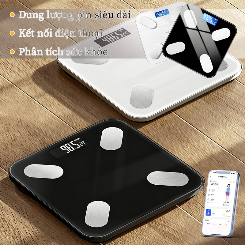 Cân Điện Tử Sức Khỏe 2026 Mới - Phân Tích 18 Chỉ Số, Kết Nối App, 4 Điện Cực, BMI Chính Xác
