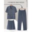 Shop Bộ Đồ Ngủ Nam Cotton Nguyên Chất Quần Ngắn Tay Nam Cotton Mỏng Phong Cách Xuân Thu Plus Size Loungewear Ba Mảnh Phong Cách Mỏng