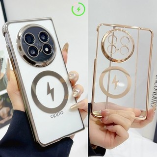Ốp điện từ trong suốt mạ điện cho OPPO Find N6 N5 N3 6D Vỏ chống sốc khắc Laser