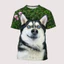Áo Thun Hình Chó Husky Malamute 3D, Cổ Tròn Phù Hợp Dạo Phố, Dành Cho Mọi Lứa Tuổi