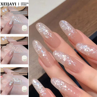 ANNIES Váy Cưới Vỏ Trắng Gel Móng Tay Siêu Flash Gãy Sequin Lấp Lánh Lấp Lánh Quang Trị Liệu Keo Nghệ Thuật Cho Tiệm