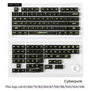 [Ship nhanh] Bộ Keycap Cyberpunk Trong Suốt ,Carbon - 136 Phím - Profile Cherry - Nhựa PC-Xuyên LED - CooBeStore