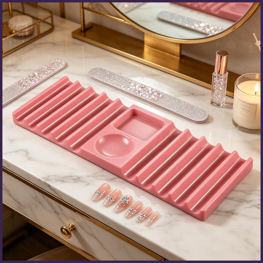 Giá đỡ bàn chải cho Nail Tech Bộ sắp xếp lưu trữ hai đầu Tranh sơn móng tay Khay đựng bàn chải dành cho nữ Người mới bắt đầu ewoekvn