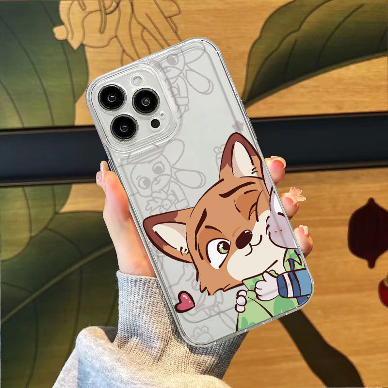 Ốp điện thoại trong suốt Fox Ốp điện thoại di động iPhone 7/8/plus/x/xs/11/12/13/14/15/16/17/pro/plus/promax