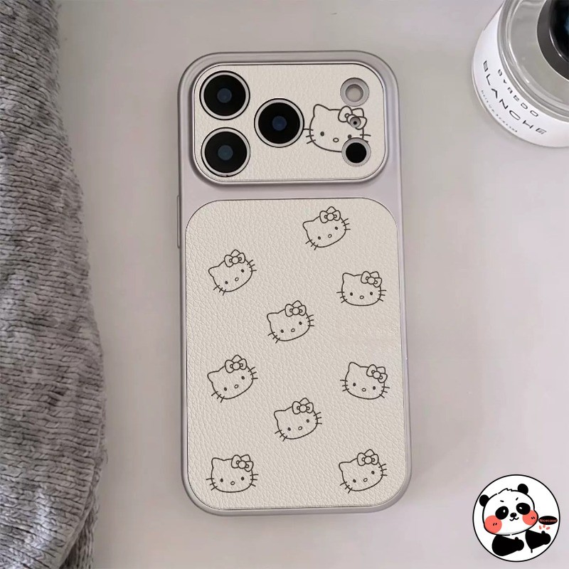Ốp Điện Thoại Da Mèo Kitty Dễ Thương Cho Redmi Note 15 14 14S SE 13 12 Turbo 11 Pro Plus 11T 11S 10 Pro Turbo 5 Max 4 A4 A3 Pro 5G 4G Vỏ Bạc ins Phong Cách Hoạt Hình Vỏ Mềm